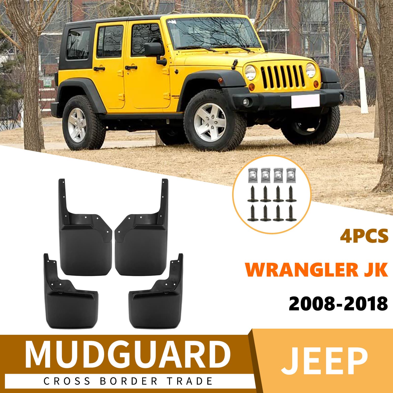 Fender Flares for Jeep Wrangler JK 2008-2018 Front and Rear Auto Parts