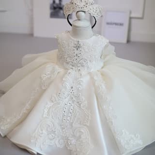 Little Girl Flower Girl Wedding Dress Puffy Tulle Skirt Children's Stylish Dress Baby Girl First Birthday Princess Dress