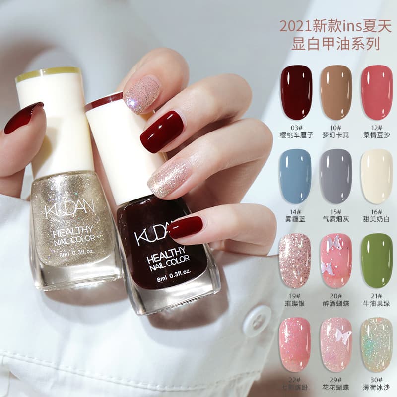 New Summer Whitening Non-Peel Oil-Based Nail Polish No-Bake Waterproof Non-Removable Nail Care Polish Wholesale