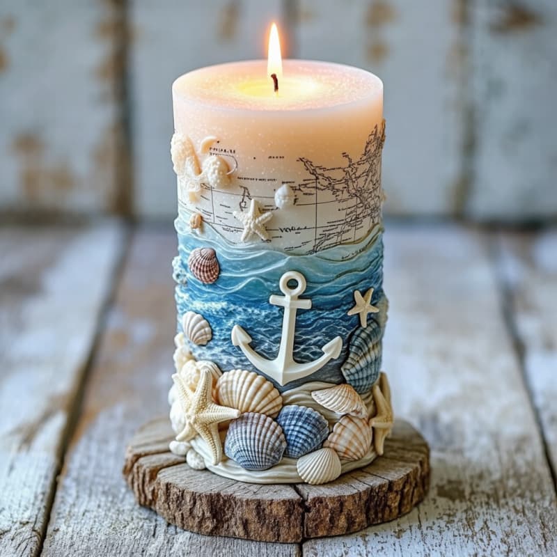 Ocean Anchor Candle Silicone Mold, Handmade DIY Candle Mold, 3D Relief Scented Decoration P88