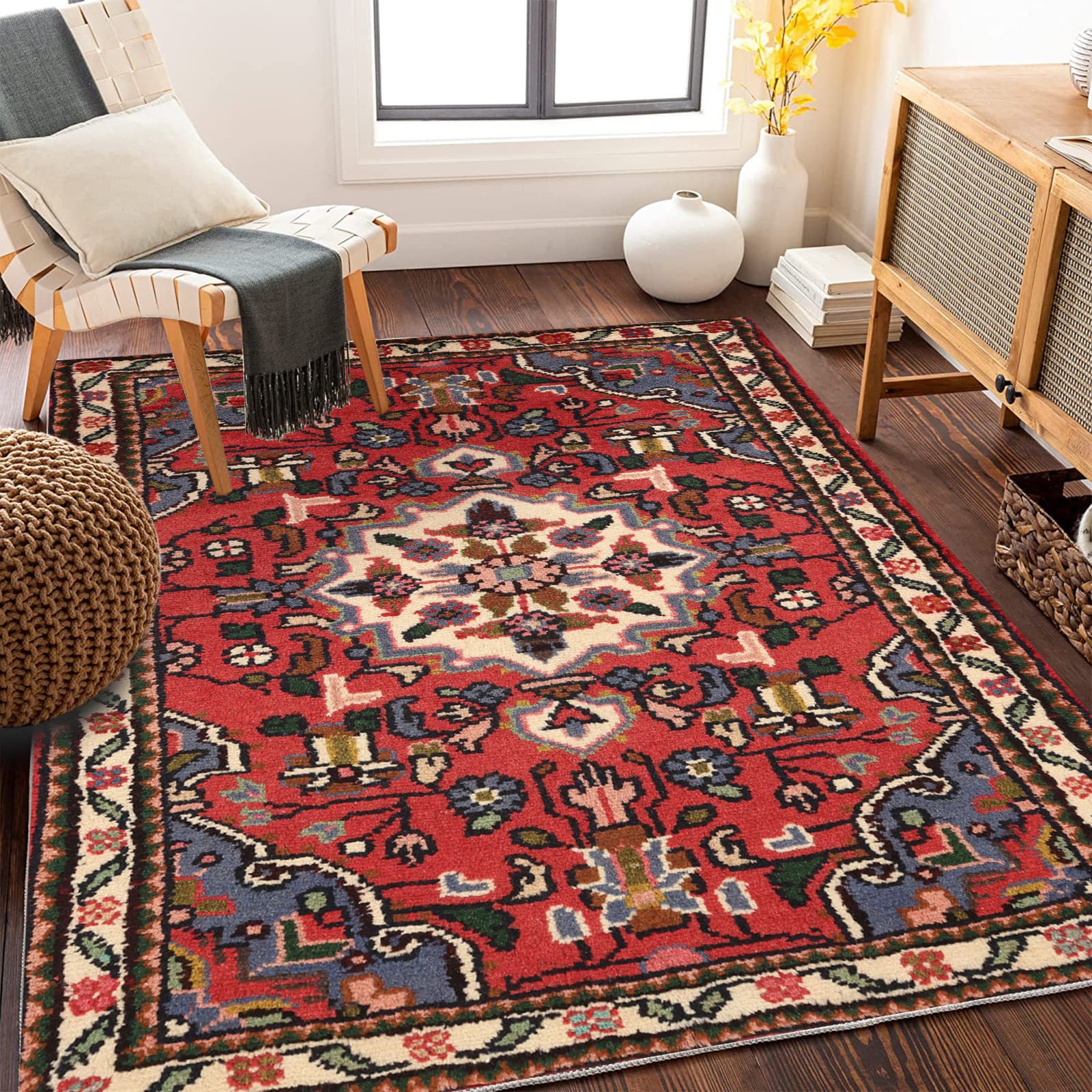 Cross-Border Persian Bohemian Carpet, Stain-Resistant and Wear-Resistant, Living Room Coffee Table, Sofa Blanket, Bedroom Bedside Blanket, Temu Dropshipping