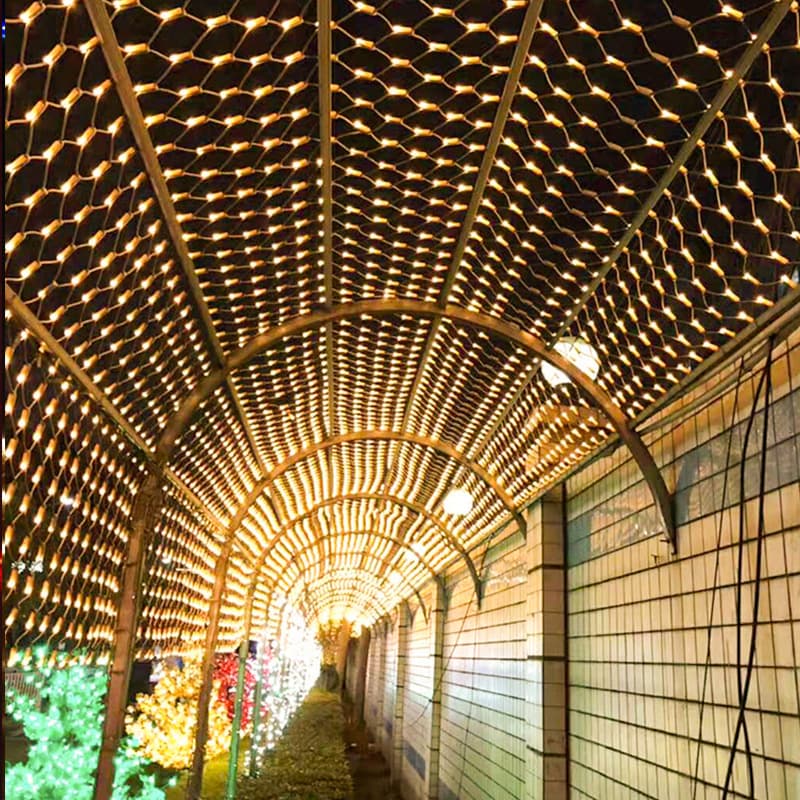 Solar Net Lights LED String Fishing Net Lights Christmas Waterproof String Lights Indoor Decorative Curtain Lights Mesh Dimmable