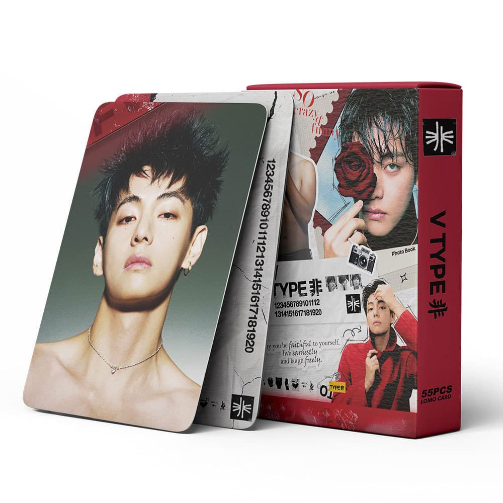 A large number of 55 pieces of Fat Dan V Kim Taehyung personal photo cards in stock, KPOP star peripheral LOMO collection cards