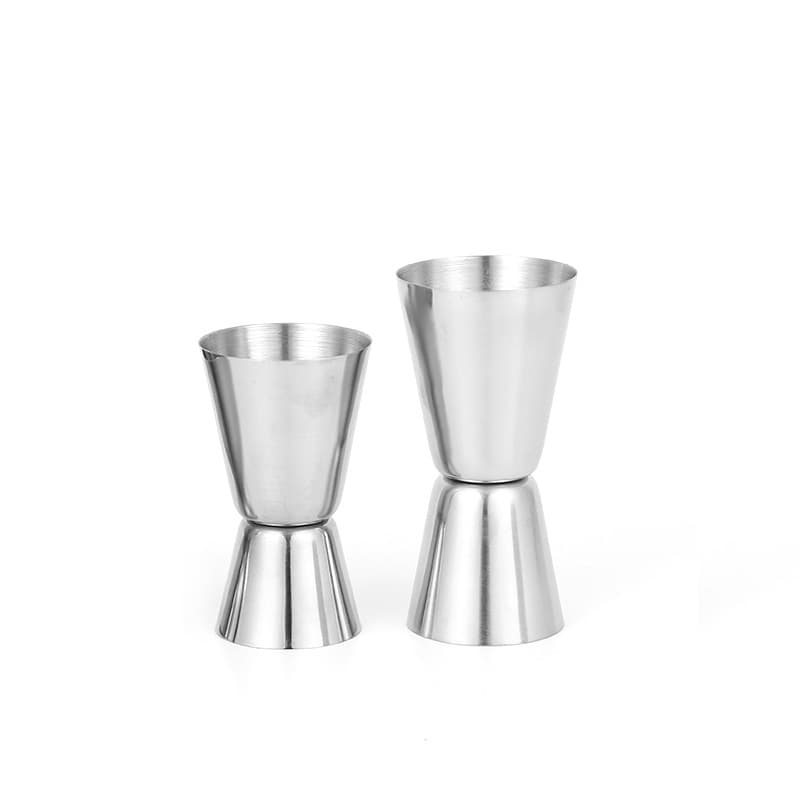 Factory wholesale stainless steel measuring cups, double-ended straight-rimmed ounce cups, bar-specific stainless steel materials.