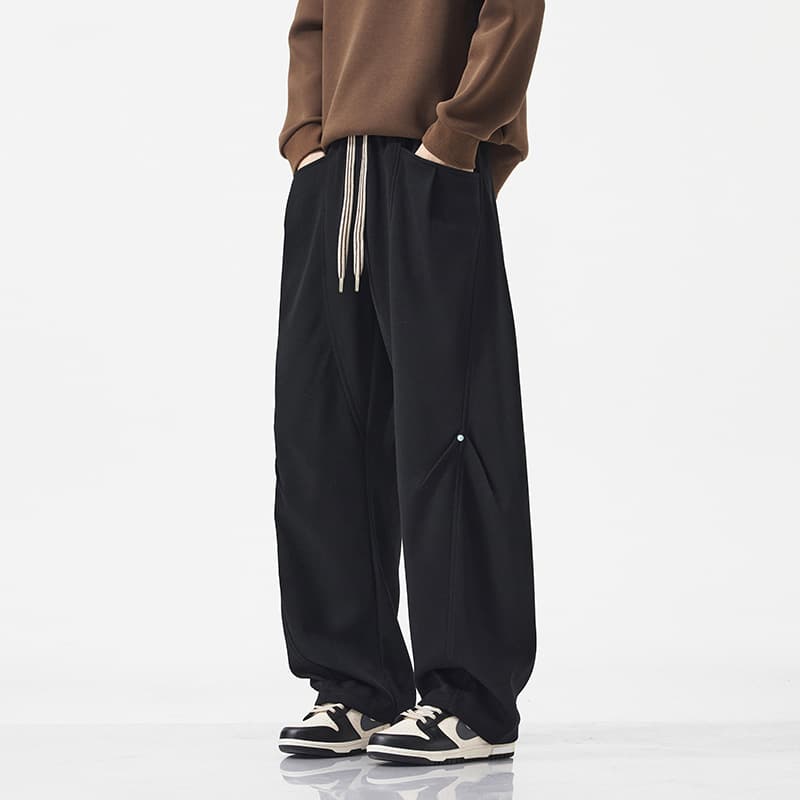 JYF-M8811 Casual Pants for Men, Loose High-Street Trendy Brand Stylish Straight-Leg Wide-Leg Sports Trousers