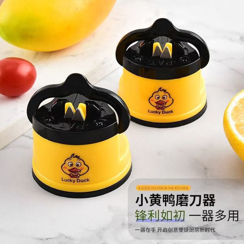 Little Yellow Duck Suction Cup Knife Sharpener, Multi-Functional Kitchen Quick Sharpening Tool, Mini Portable Suction Cup Sharpening Stone