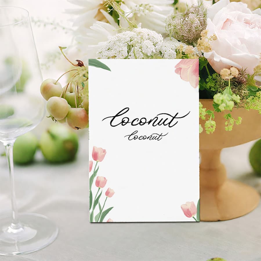 Seat card, high-end European style beautiful flower card, party queue, hotel restaurant, wedding event suitable