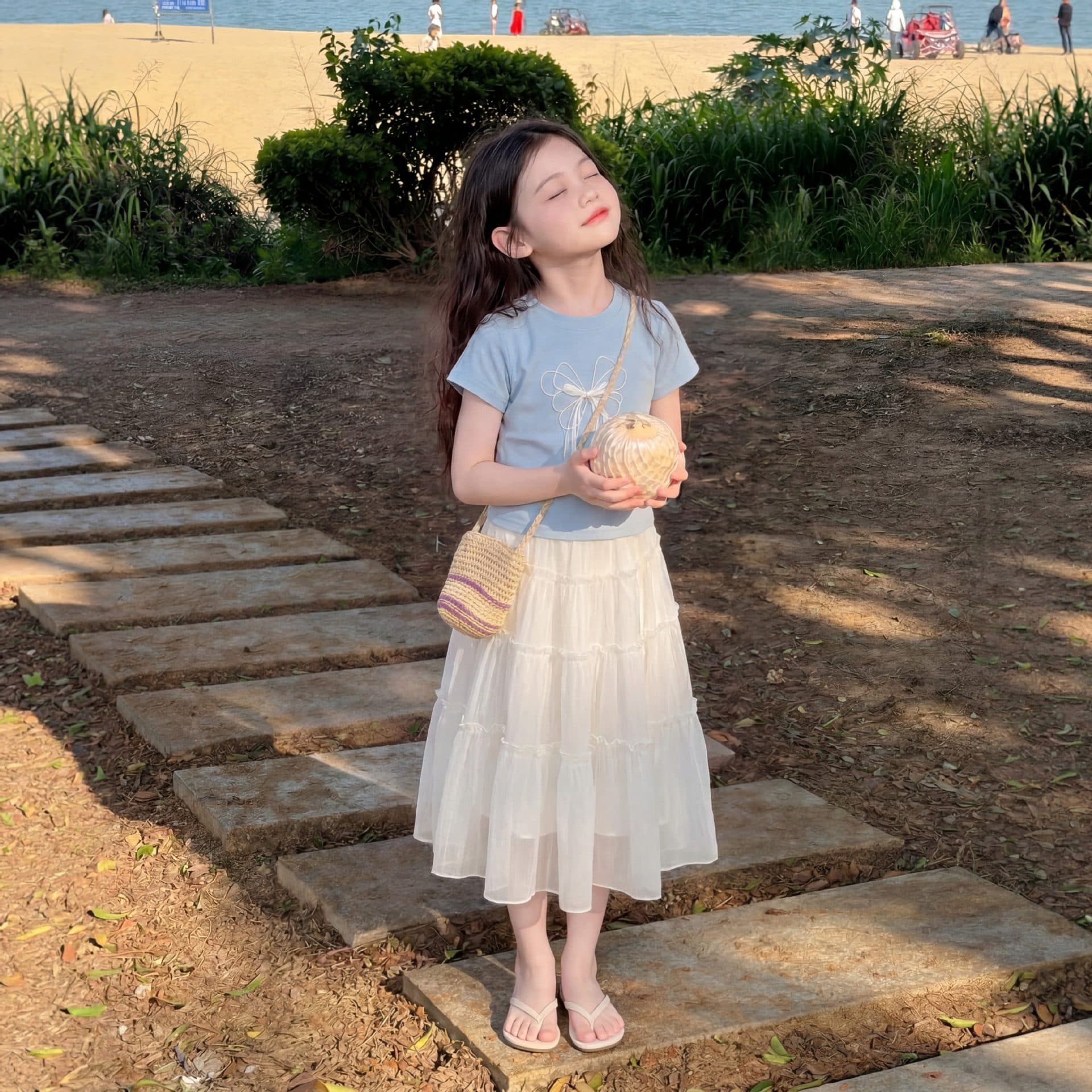 Girls' Fashion Set, Stylish Skirt 2026 Super Hot, Super Pretty Girls Half Skirt, Kids Short Sleeve Summer Wear
