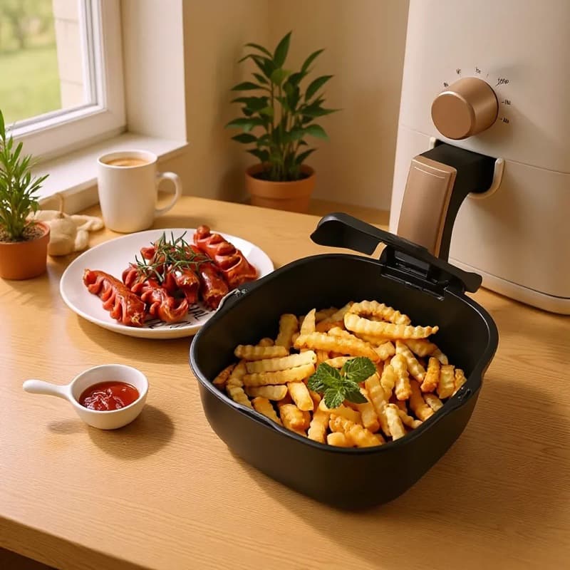 Household Air Fryer Baking Tray High Temperature Resistant European Standard Touchscreen Double-Ear Oven Multipurpose Basket for Baking Rice Cross-Border