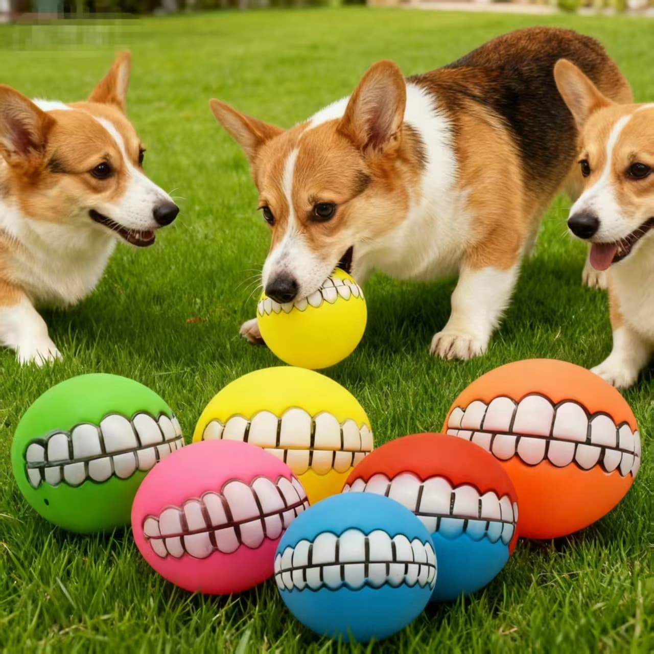 Factory Direct Pet Squeaky Toy, Chew-Resistant Boredom Relief Toy, Creative Teeth Pattern Interactive Toy, Wholesale Stock Available
