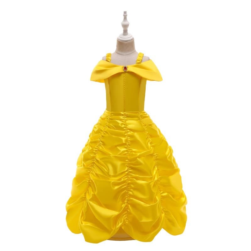 2026 Export Frozen Princess Dress Summer Girls Belle Dress Beauty and the Beast Children's Dress