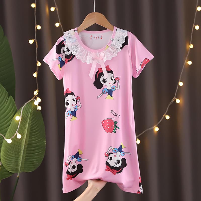 Wholesale Children's Pajamas Summer Girls Princess Style Pajamas Dress Cartoon Melody Cute Baby Thin Dress