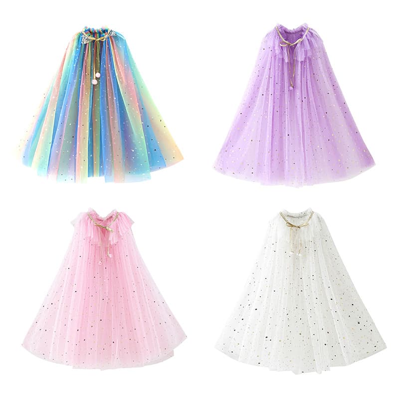 Children's Cape Costume for Girls - Frozen Elsa Princess Shawl Wrap Cape