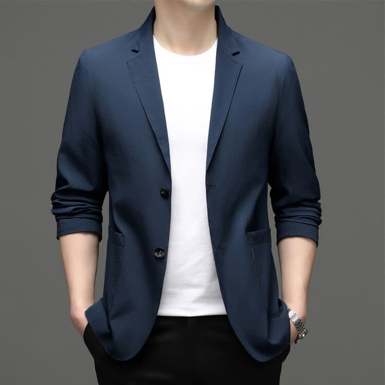 Men's Bubble Jacket Blazer Hot Style Spring Autumn Winter Blazer Jacket Men's Two-Button Print