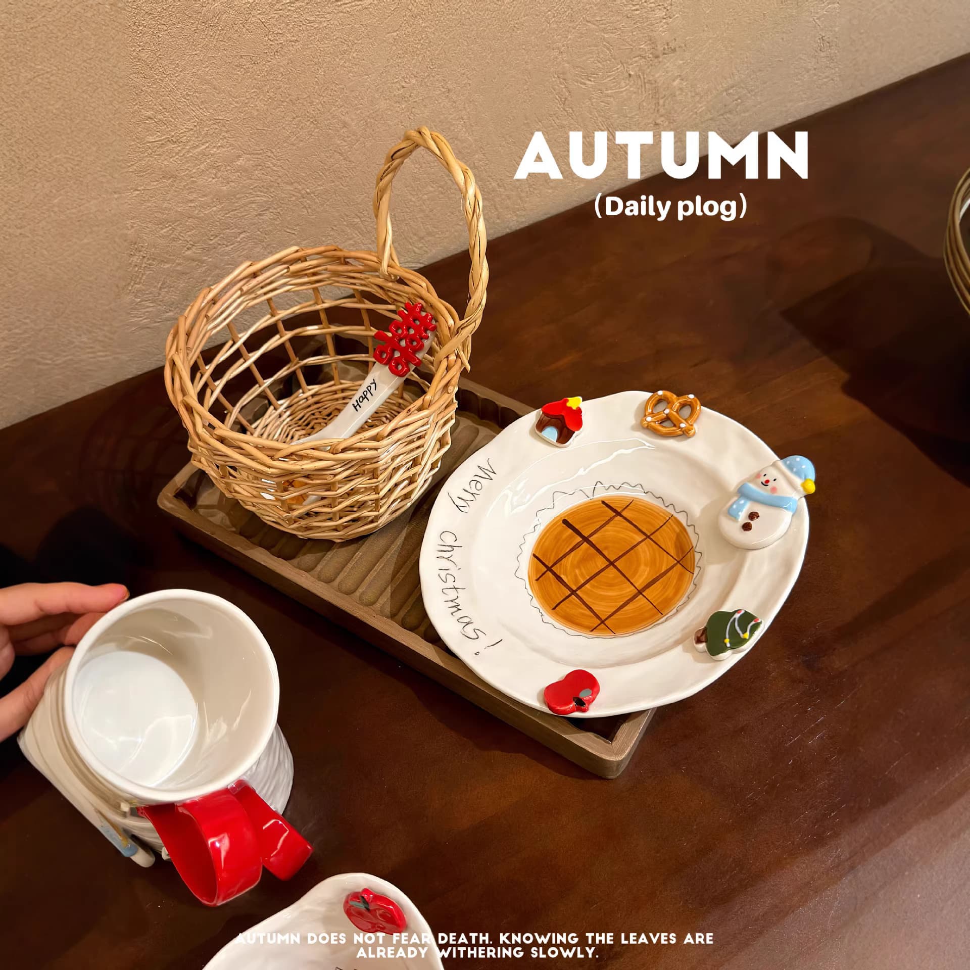 ISILG Shuaiyi Christmas snowman series ins high-looking Christmas plate mug soup spoon rice bowl dropshipping