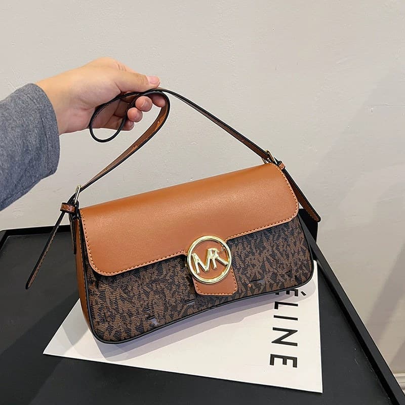 Factory Trendy Handbag for Women New Style Versatile Commuter Bag Retro Crossbody Bag Printed Vintage Underarm Bag