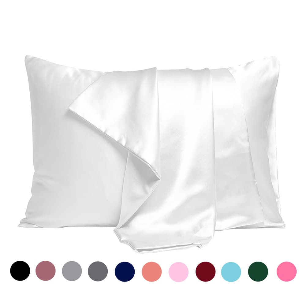 Cross-border Solid Color Simulated Silk Pillowcase, Satin Pillowcase, Envelope Pillowcase, Wholesale Pair Set