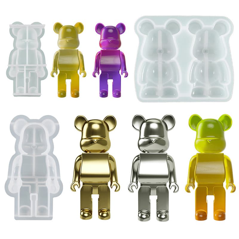 Epoxy Resin DIY Crystal Clear Casting Mold - Cute Violent Bear 3D Ornament Pendant Silicone Mold
