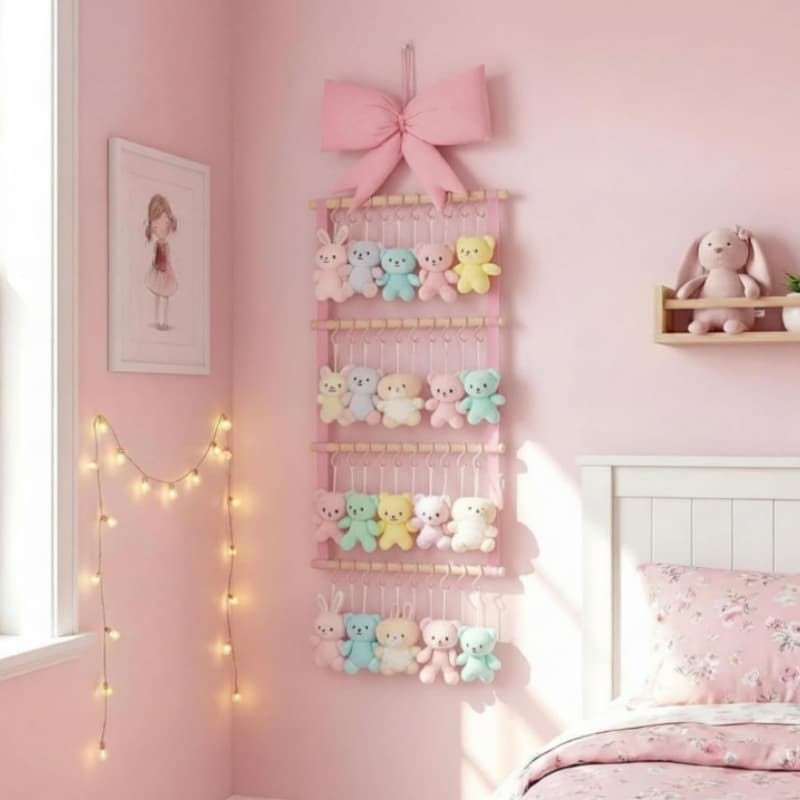 Pink Bow Storage Rack for Kids Hair Accessories, Hair Clips, Headbands, Children's Room Decor, Cross-Border Hot Seller