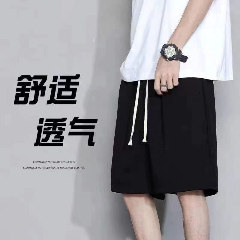 Men's Summer Shorts: Trendy Loose Solid Color Versatile Casual Sports Five-Point Pants Outer Wear Large Size Thin Hong Kong Style Pants