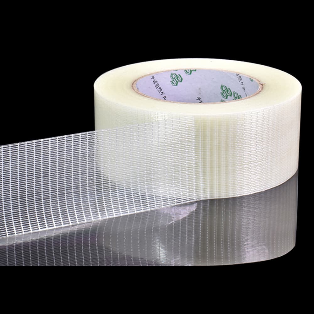 Transparent Grid Fiberglass Tape Strong Single-sided Adhesive Tape Fiberglass Cloth For Packaging Industrial Use