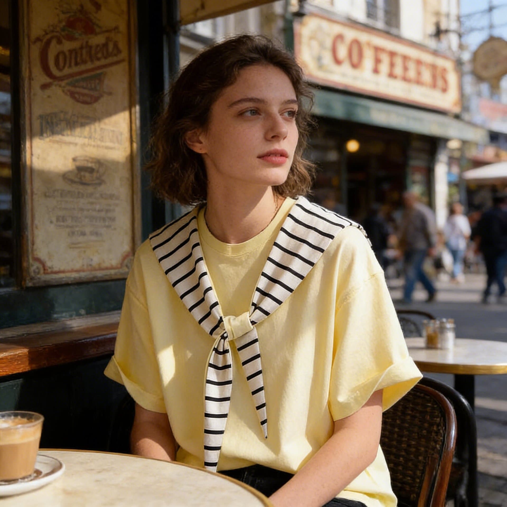 European and American Export 2026 Summer Hooded Loose Striped Cape Short Sleeve T-Shirt Plus Size Top