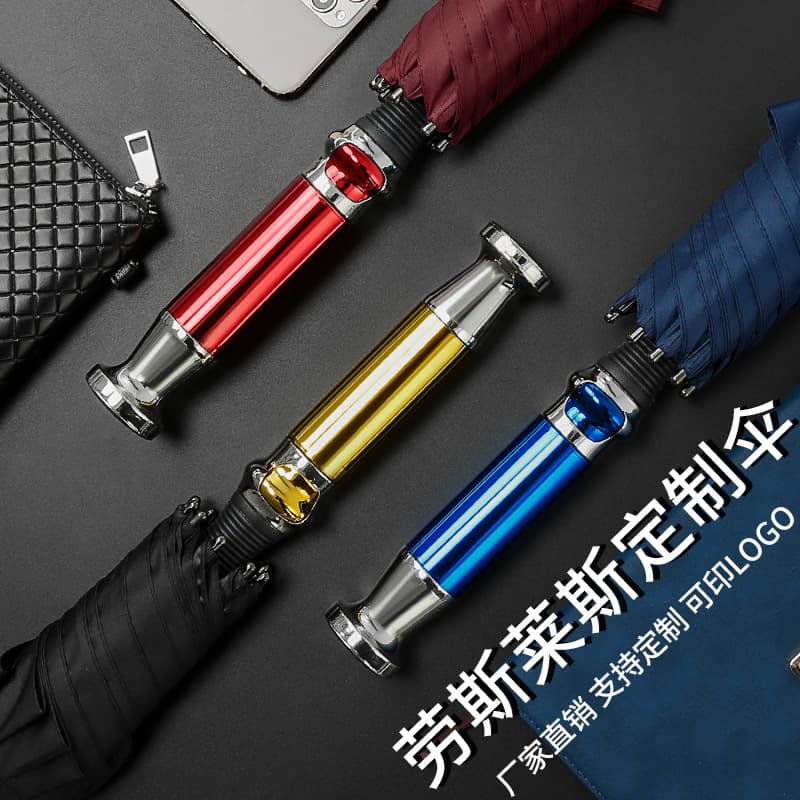 Business Gift Windproof Long Handle Golf Umbrella Black Glue Sunscreen Heat Protection VIP Rain Umbrella Adult Automatic Open
