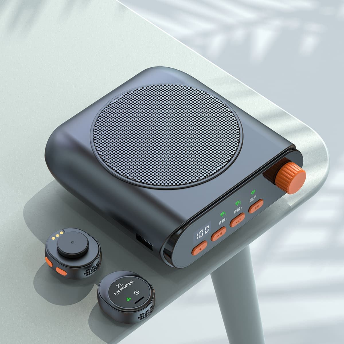 Compact Custom J98 Wireless Mini Amplifier with Anti-Howling, Distortion-Free Magnetic Clip-on Microphone
