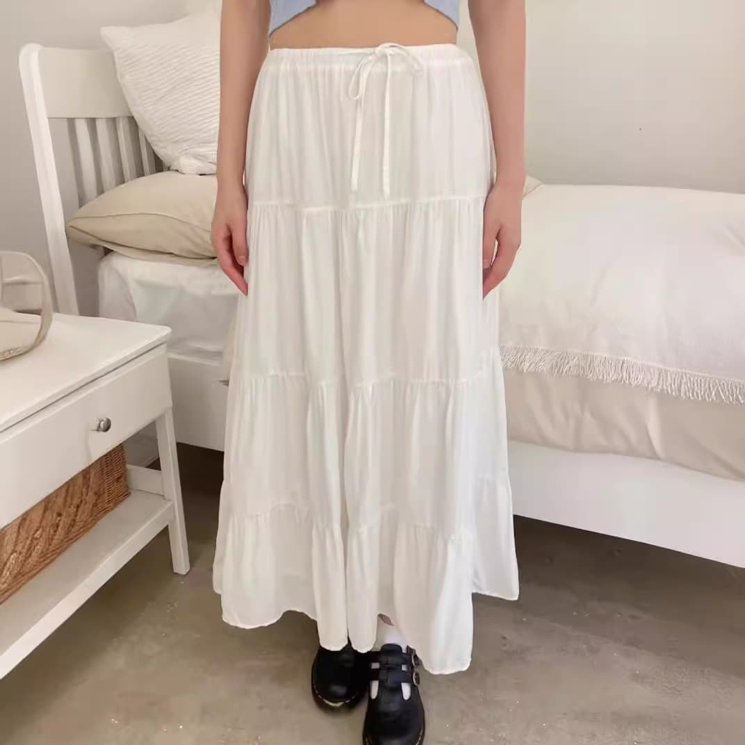 BM Style Ouyang Nana Same Lace-Up Half Skirt Women BM High-Waist Lizzy Skirt Cake Skirt A-Line Skirt Umbrella Skirt