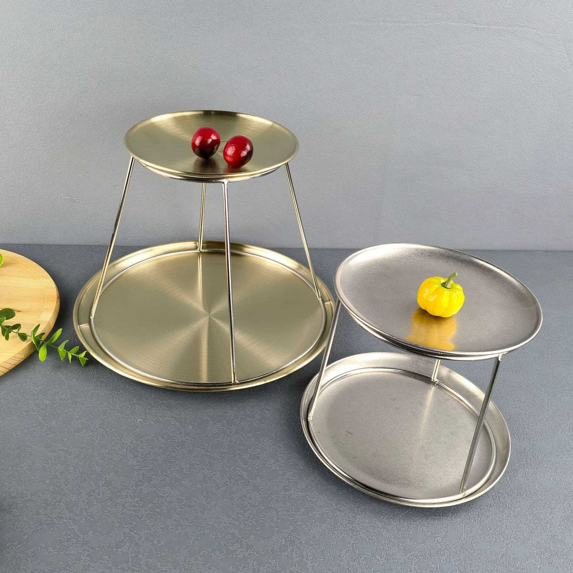 Seafood plate set stainless steel double-layer sashimi oyster shrimp crab tower buffet display stand afternoon tea snack plate rack