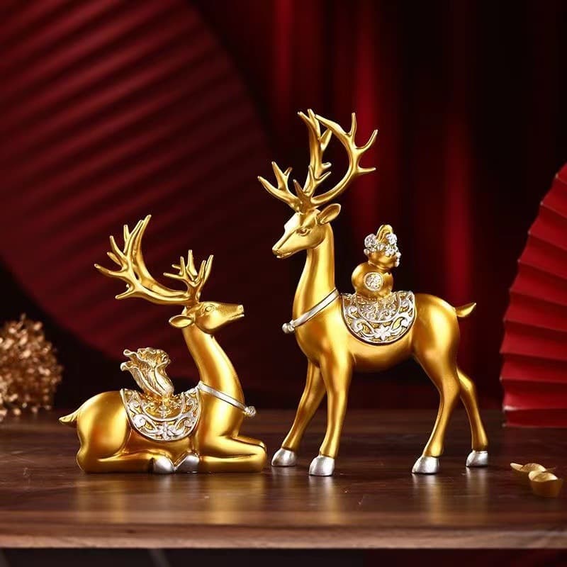Creative Fortune Deer Ornament Home Decoration Indoor Living Room Wine Cabinet Entryway Room Decor Housewarming Gift