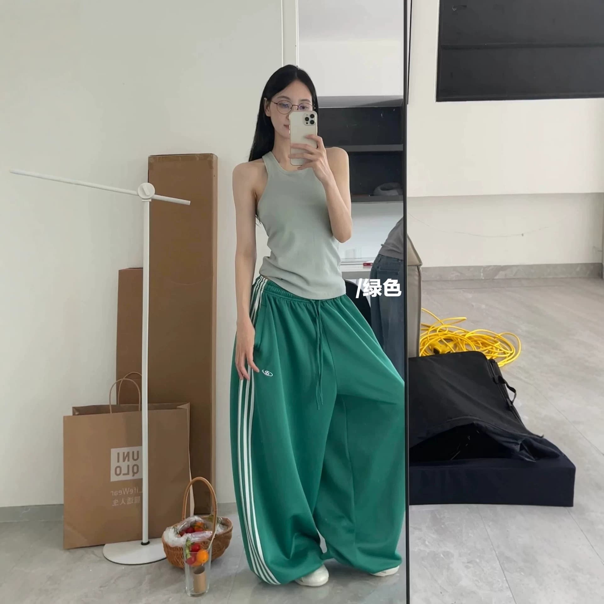 American Retro Sporty Striped Wide-Leg Pants for Women, Jazz Relaxed Casual Long Pants, Slimming Loose Jazz Dance Pants