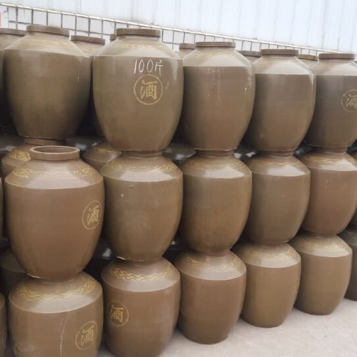 Ceramic Wine Jar 50-jin Capacity, Earthenware Wine Vat/Jar Wholesale, 25kg Longchang Ceramic Wine Jar E18