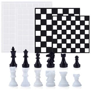 Epoxy Resin Casting Mold DIY Family Entertainment Game 3D Chess Pieces International Chess Board Silicone Mold