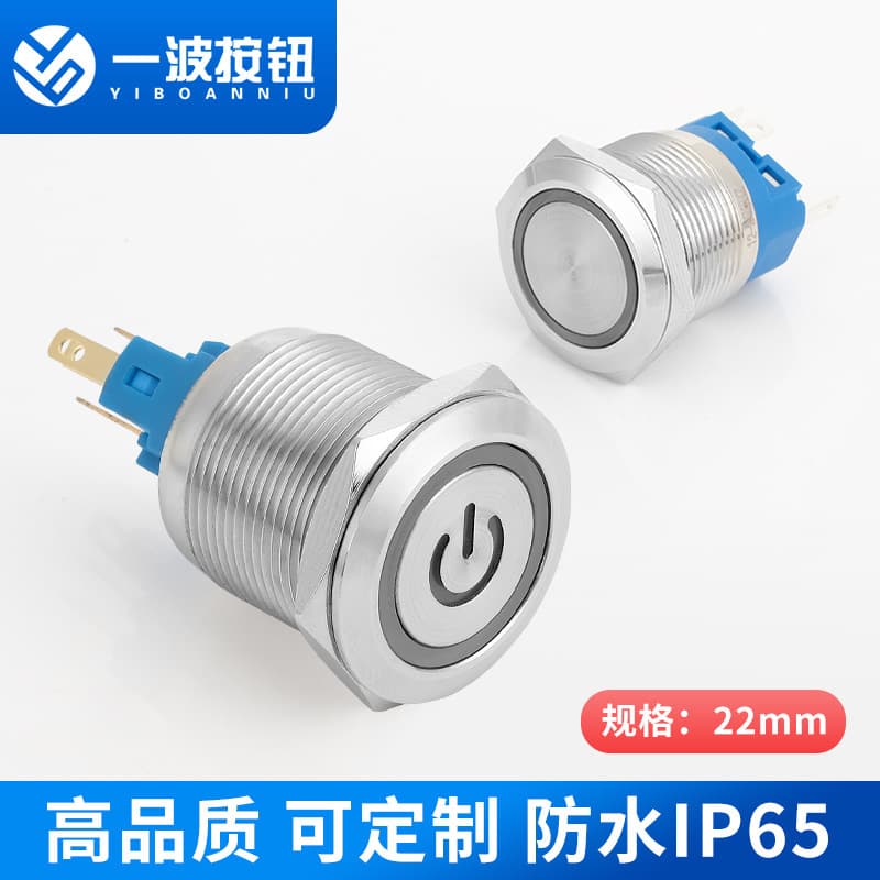 Illuminated Self-Locking Push Button Switch 22mm Momentary Switch 12V 24V 220V Reset Metal Button Switch for Water Purifier