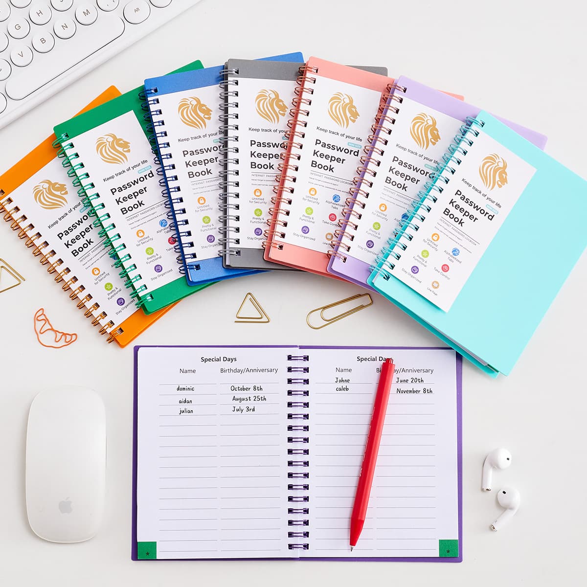 A6 Amazon TEMU Bestseller PP Cover Coil Password Notebook with Alphabet Tab Index Password Journal