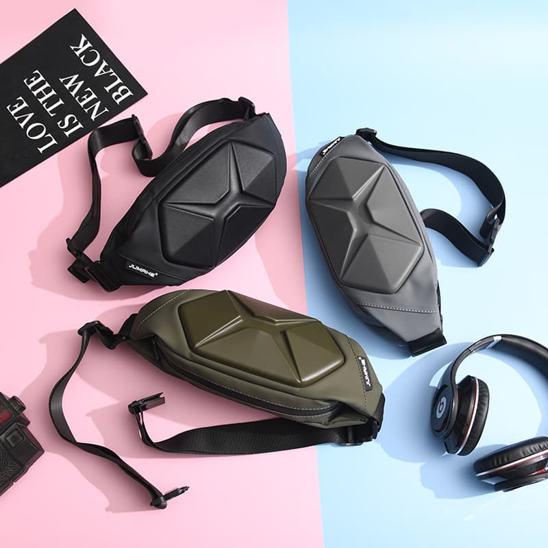 New hard shell motorcycle trendy chest bag crossbody bag men's sports bag casual waist bag men's backpack spot batch