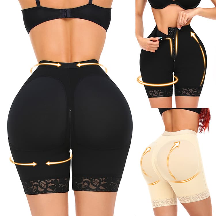 Factory Direct Cross-border Europe and America Low Waist Plus Size Shapewear Pants with Zipper Crotch, Butt Lifting and Tummy Control Pants A558