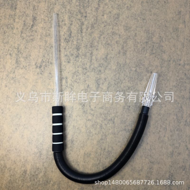 Hookah PVC 1.8m Black and White Dual-Color Hookah Hose, Retractable Glass Tube Sponge Handle Hookah Hose