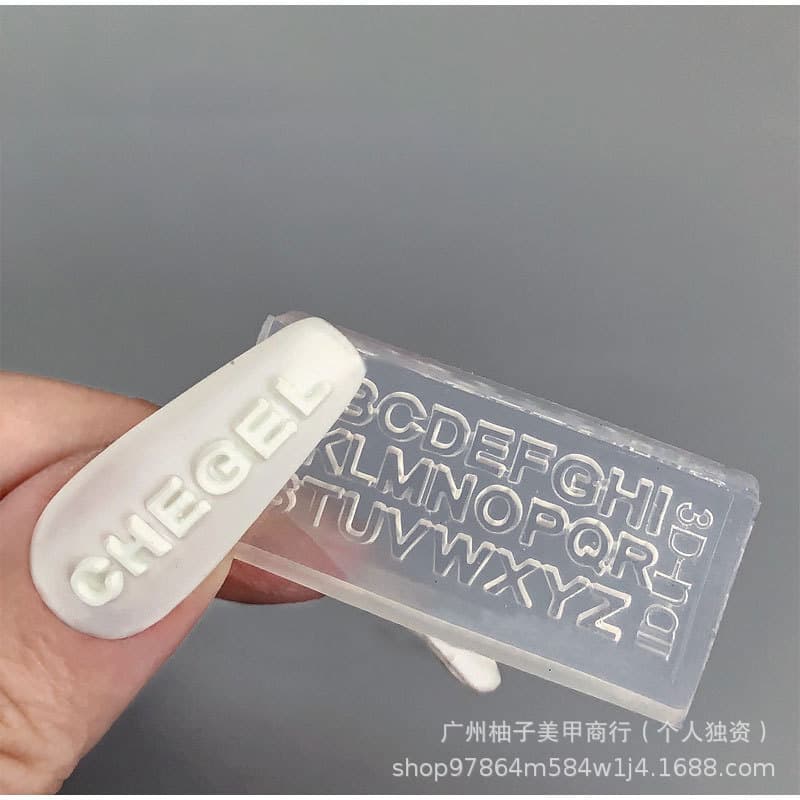 Nail art decoration English size alphanumeric silicone mold currency symbol number nail glue abrasive tool