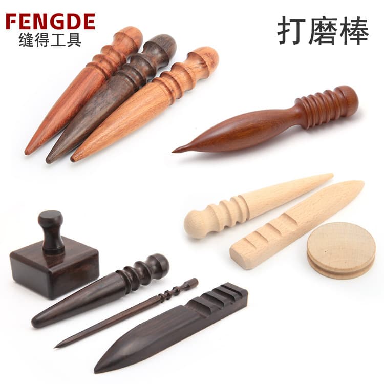 Sewn handmade leather goods red sandalwood polishing stick ebony sanding block beech wood hand polishing edge polishing stick special