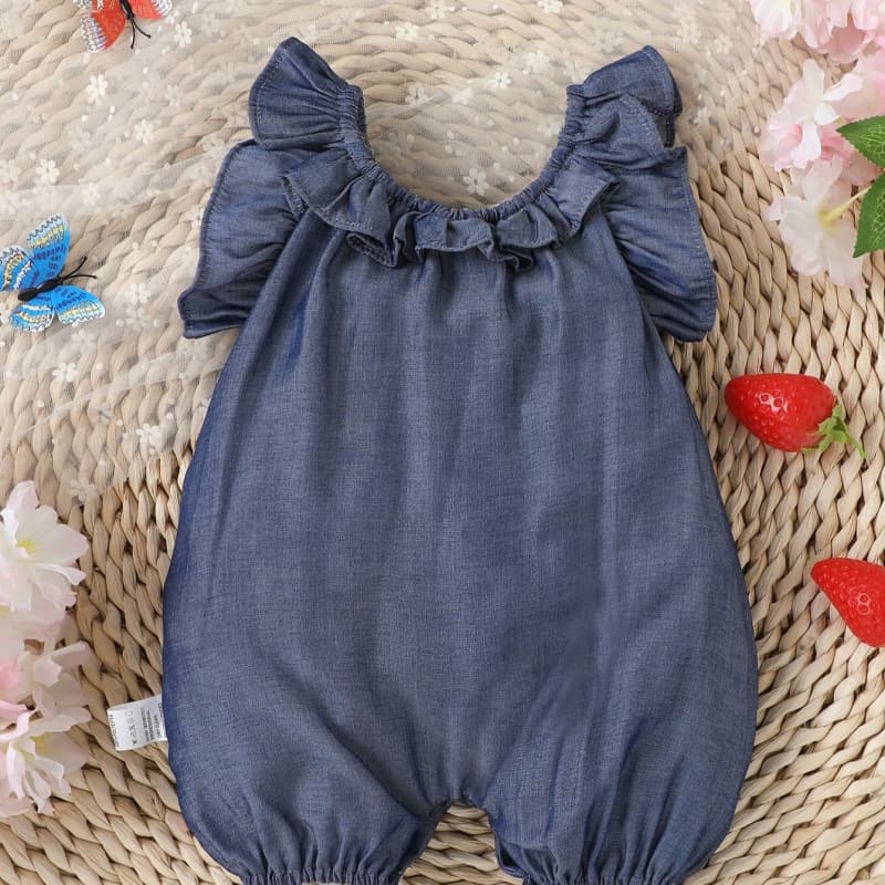 Baby romper, cute denim clothes, cute jumpsuit, baby new summer jumpsuit, fashionable crawling suit