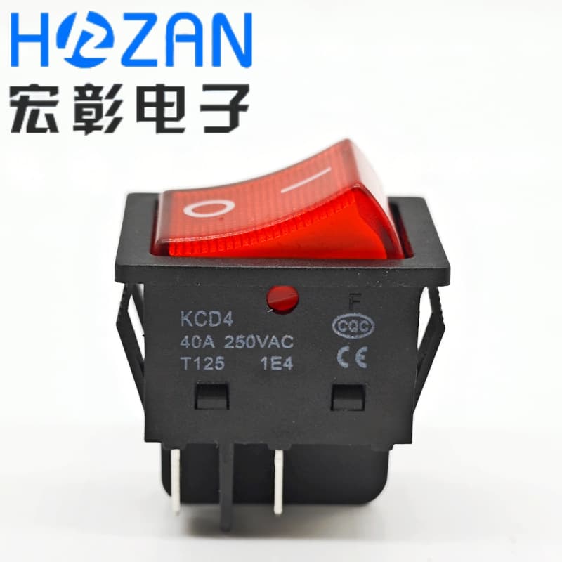 Rocker switch KCD4 high current 30A/40A 4-pin 2-position illuminated 250V toggle power switch for welding machines