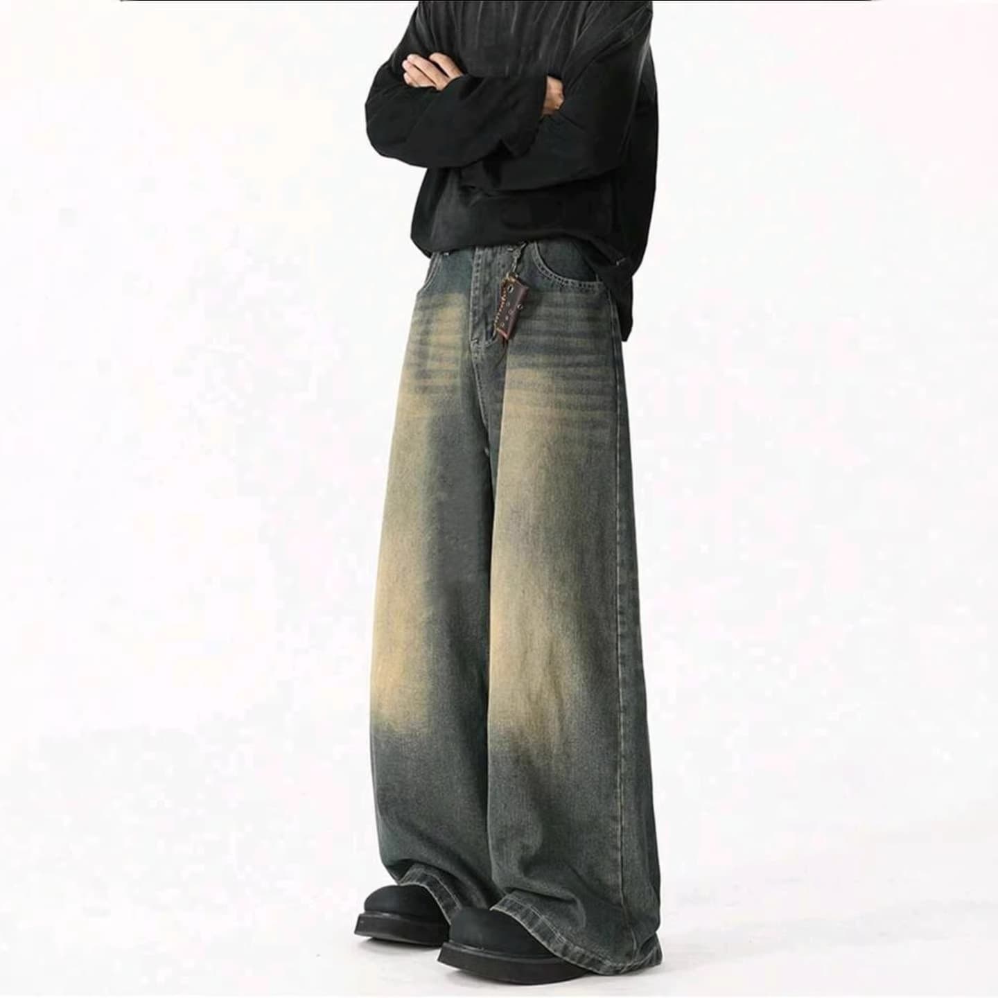American Retro Jeans for Men 2026 Spring Flared Loose Wide Leg New Versatile Youth Men's Pants