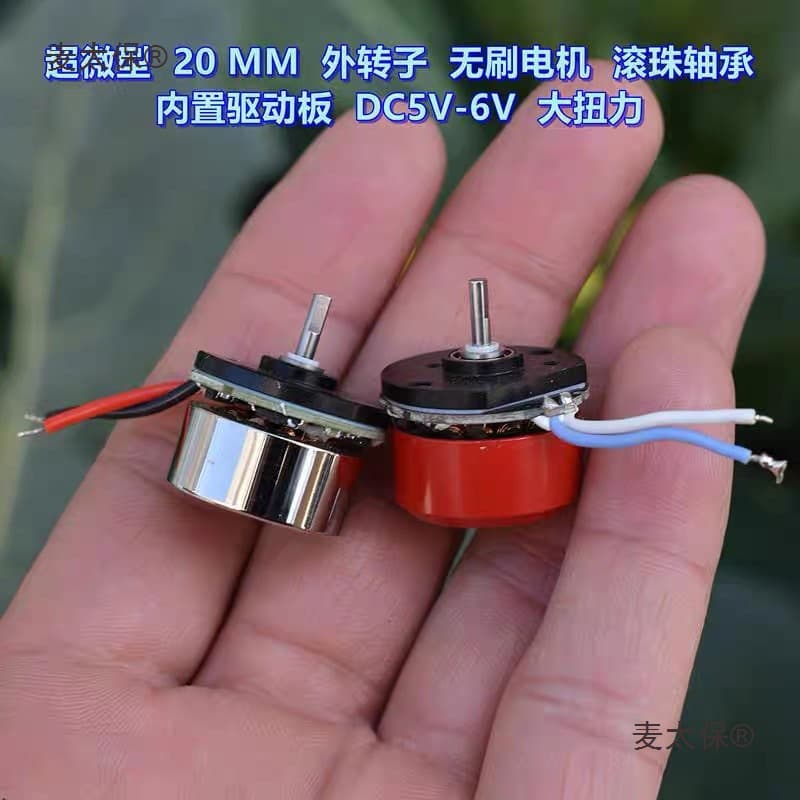 Ultra-Micro External Rotor Brushless Motor with Ball Bearings - Built-in Drive Board