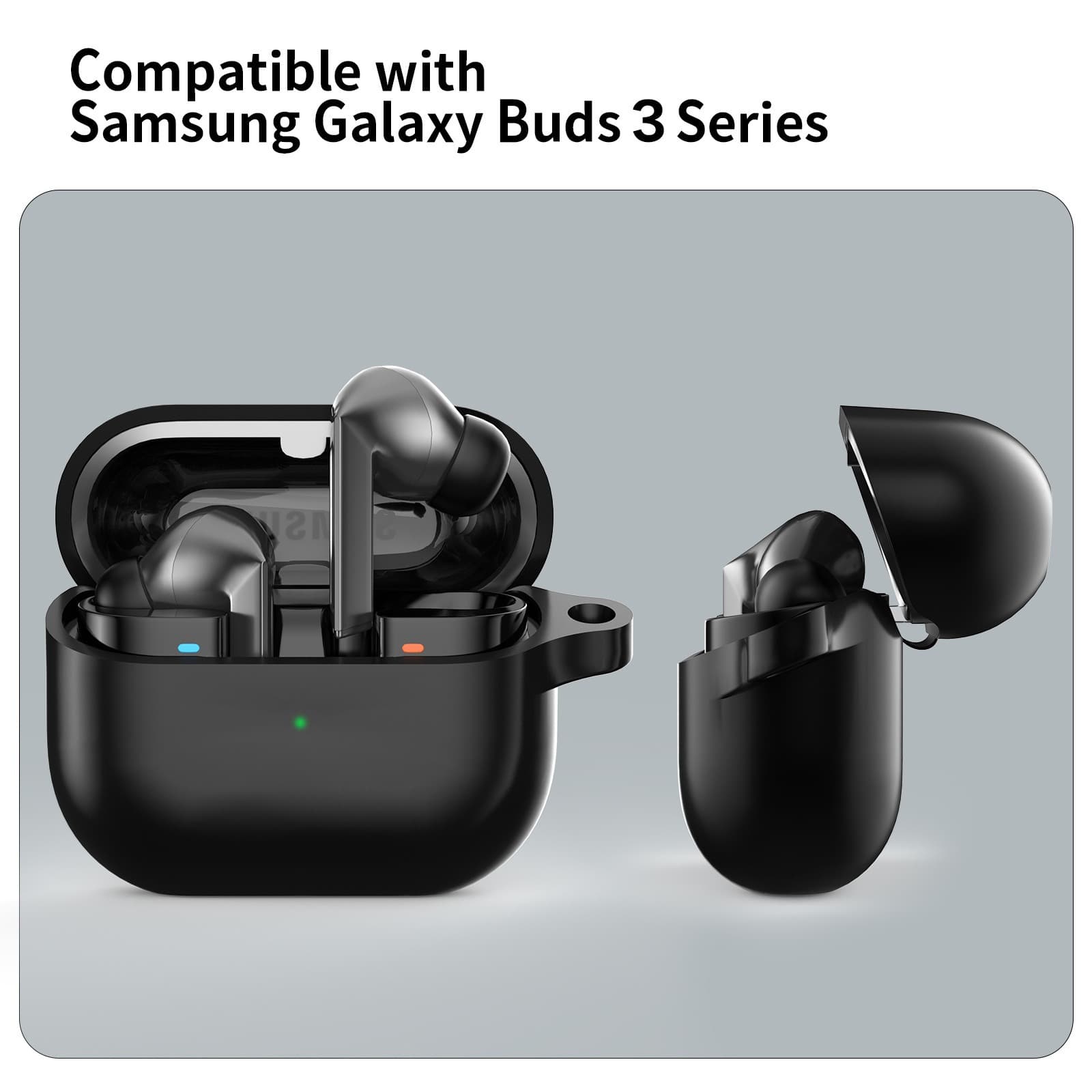 Casual Solid Color Silicone Cover for Samsung Galaxy Buds3/3Pro Bluetooth Earbuds, Soft Shell Anti-Drop Protective Case