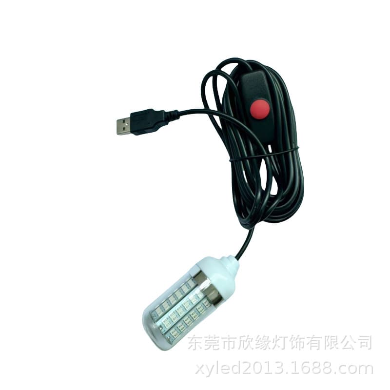 5V fish luring lamp USB interface green light 5 meters raft fishing platform fishing lamp warm white fish gathering LED light