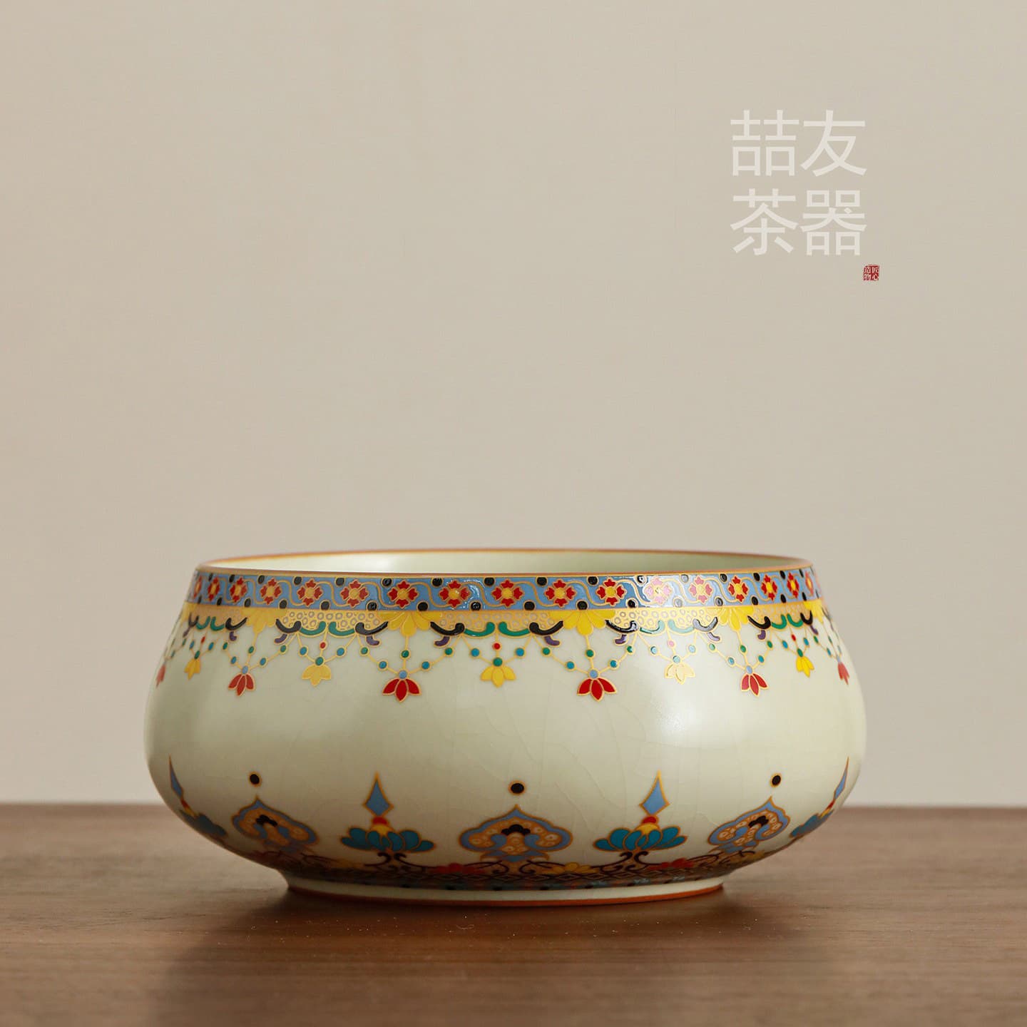 Dunhuang Ru Kiln Large Tea Bowl for Home Use, Tea Bowl Washer, Pen Washer, Tea Residue Container, Water Cup Washer, Water Basin, Tea Ceremony Accessory
