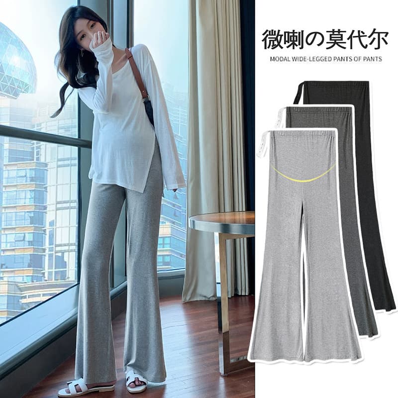 Maternity Pants for Women Plus Size Petite Spring Fashion Comfortable Non-Binding Casual Long Pants Slight Flare Leggings