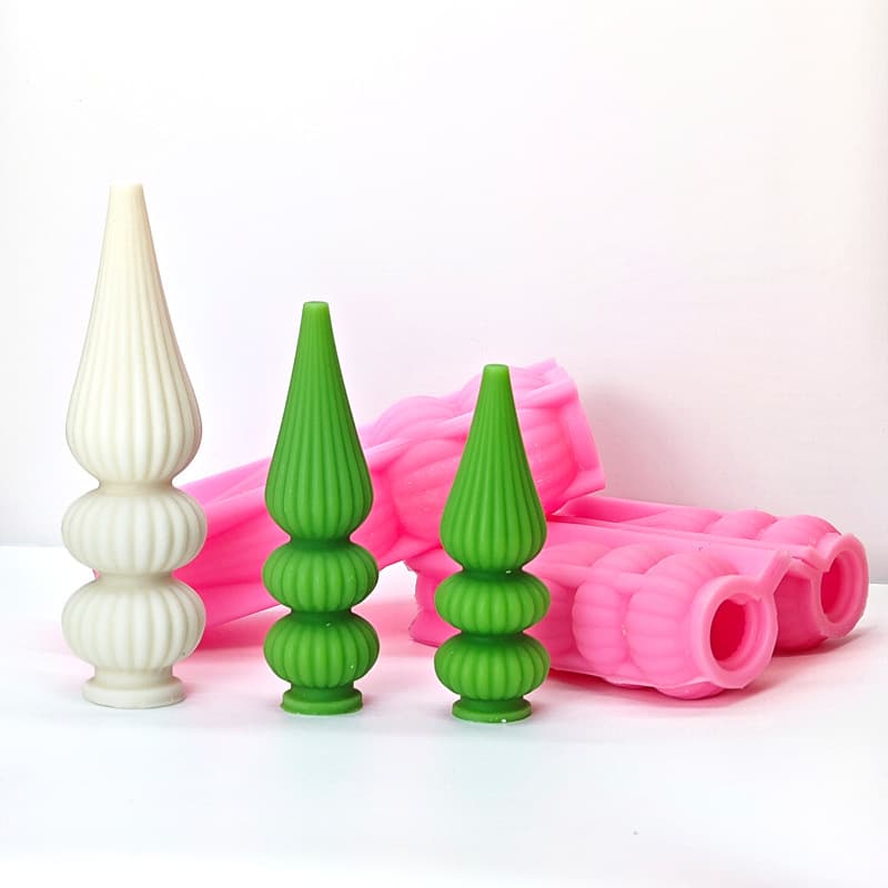 Christmas Tree Multi-Layer Tower Candle Silicone Mold DIY Abstract Line Tree Aromatherapy Candle Pagoda Epoxy Resin Mold
